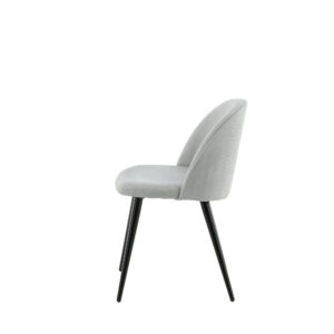 Velvet – Chaise de salle à manger – Noir, Gris clair – 55 x 77 x 50 cm