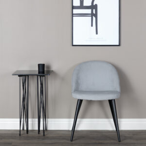 Velvet – Chaise de salle à manger – Noir, Gris clair – 55 x 77 x 50 cm