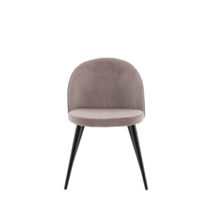 Velvet – Chaise de salle à manger – Noir, Rose poudré – 55 x 77 x 50 cm