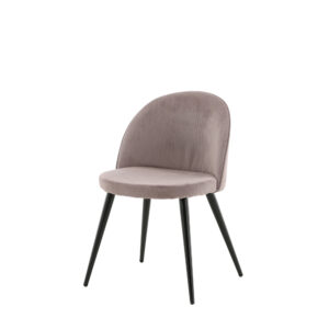 Velvet – Chaise de salle à manger – Noir, Rose poudré – 55 x 77 x 50 cm