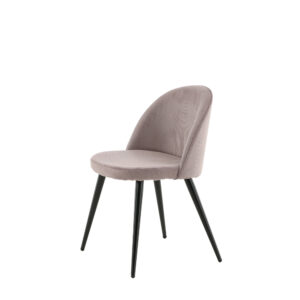 Velvet – Chaise de salle à manger – Noir, Rose poudré – 55 x 77 x 50 cm
