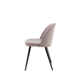 Velvet – Chaise de salle à manger – Noir, Rose poudré – 55 x 77 x 50 cm