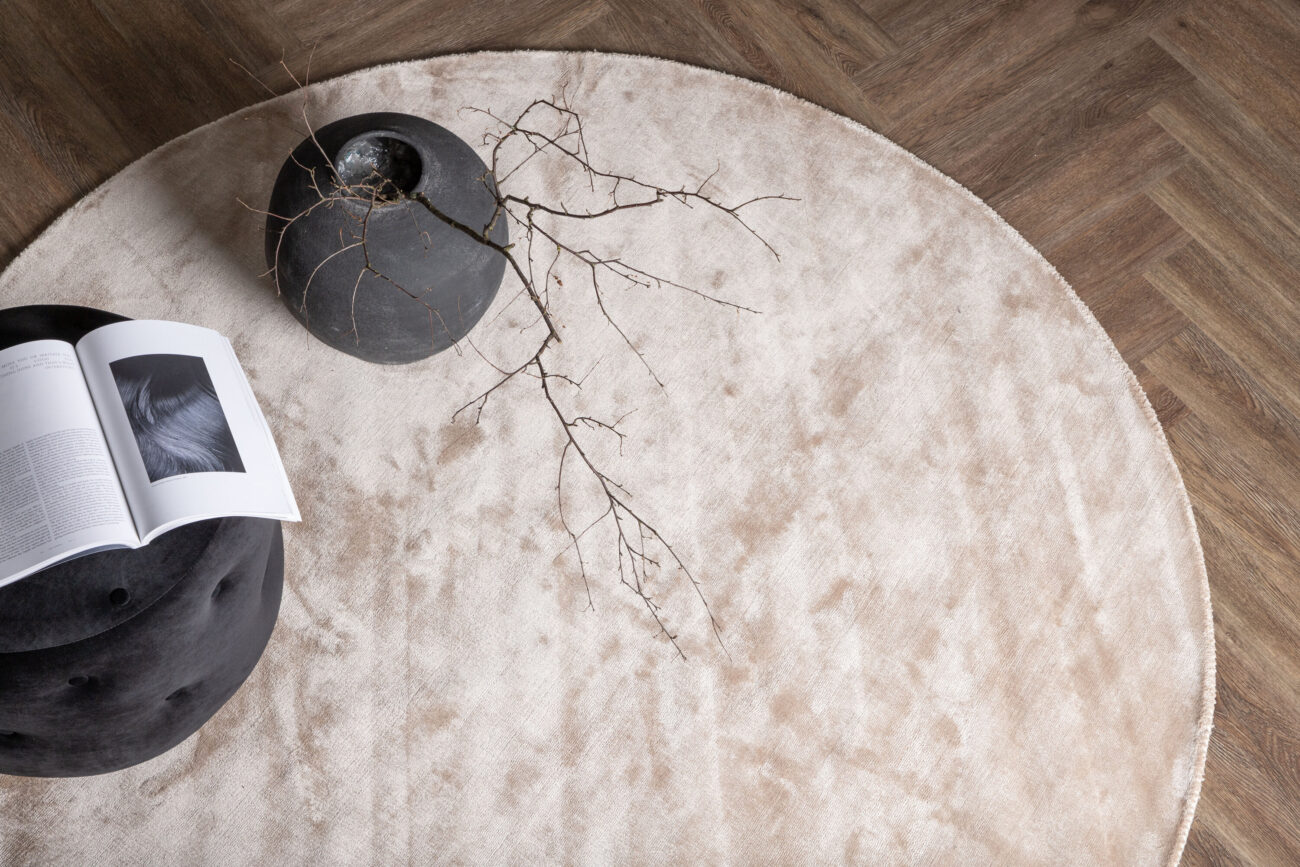 Indra – Tapis de salon – Beige – ⌀200 cm