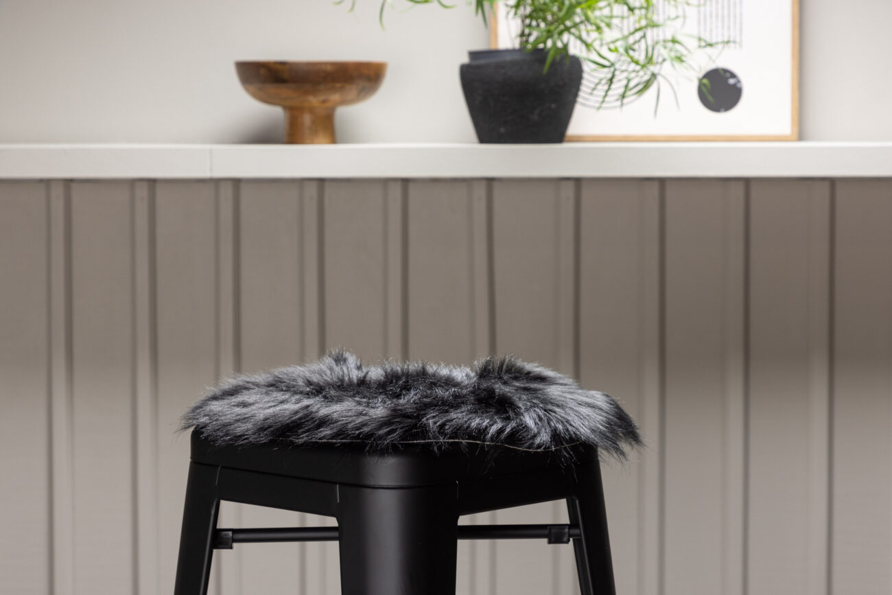 Katy – Coussin de chaise – Noir – ⌀34 cm