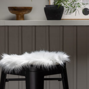 Katy – Coussin de chaise – Blanc – ⌀34 cm