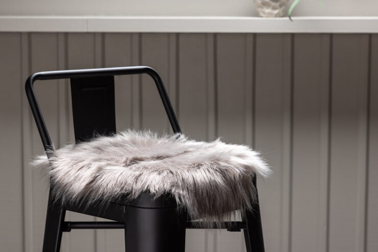 Katy – Coussin de chaise – Gris – ⌀34 cm