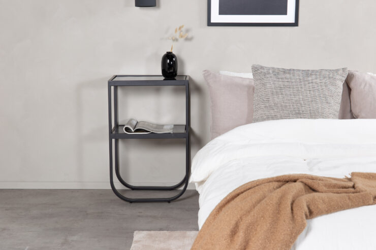 Rocker – Table de chevet – Noir, Gris – 45 x 30 cm