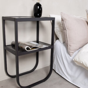 Rocker – Table de chevet – Noir, Gris – 45 x 30 cm