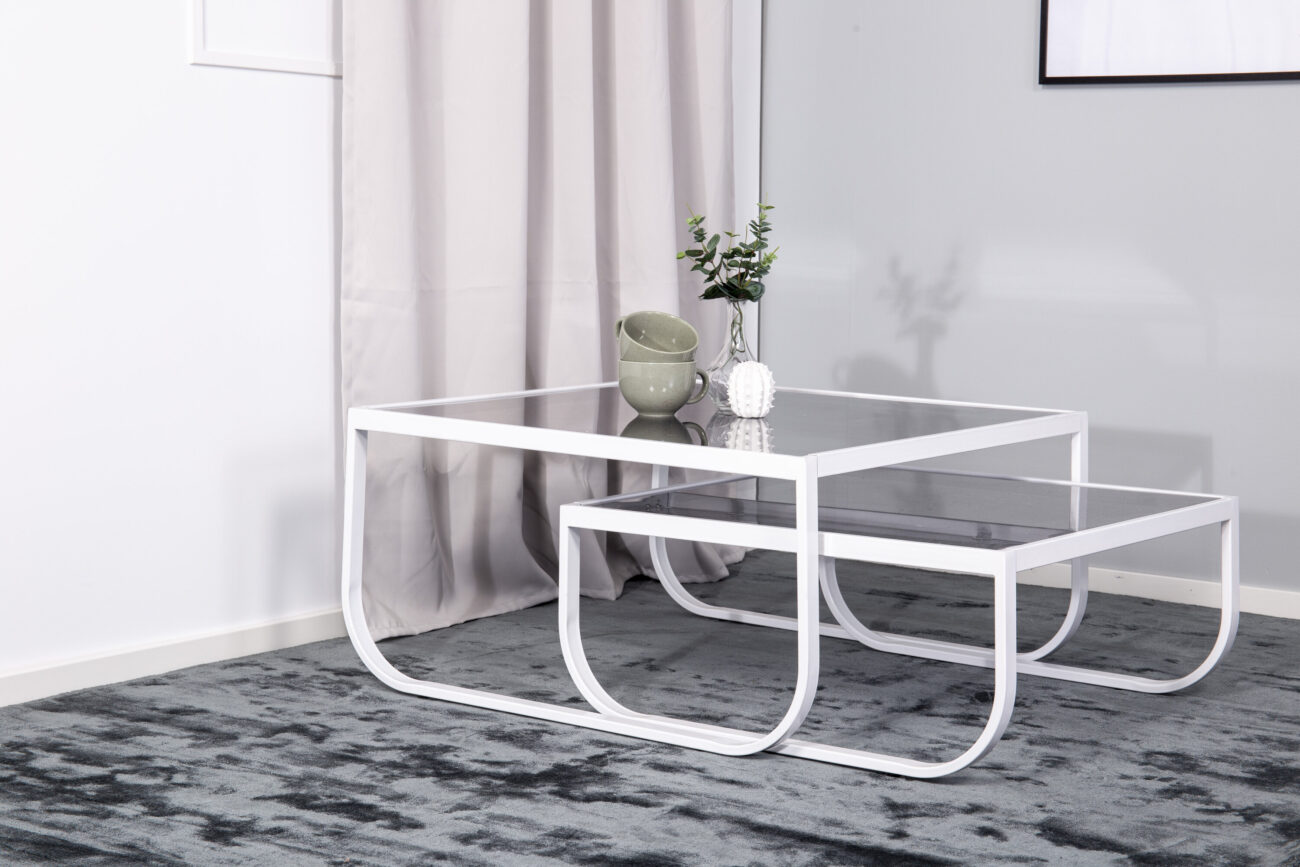 Rocker – Table basse – Gris, Blanc – 81 x 81 cm