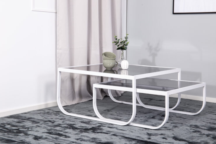 Rocker – Table basse – Gris, Blanc – 81 x 81 cm