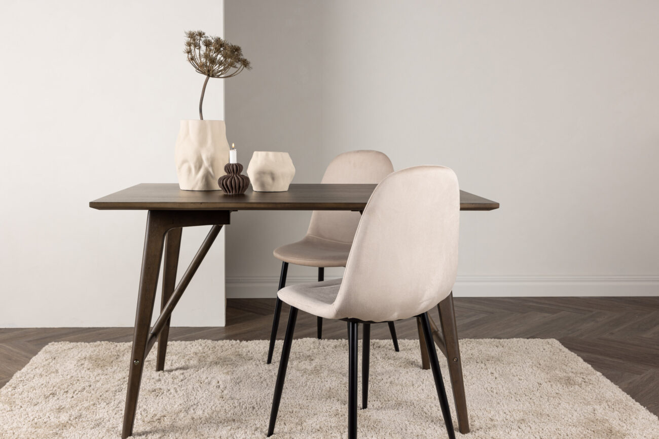 Kaseidon – Table à manger rectangulaire – Marron foncé – 120 x 80 cm