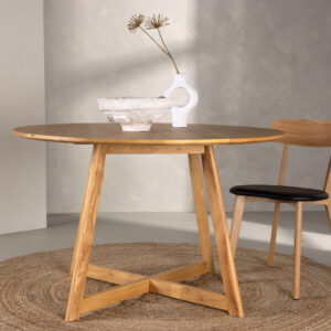 Yakidon – Table à manger ronde – Marron – ⌀120 cm