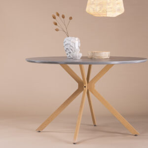 Piazza – Table à manger ronde – Gris – ⌀120 cm