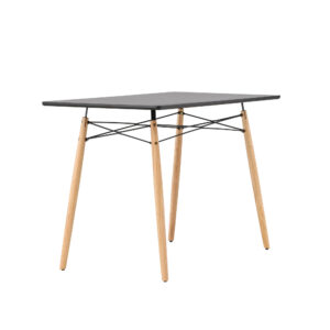 Danburi – Table à manger rectangulaire – Noir, Naturel – 120 x 60 cm