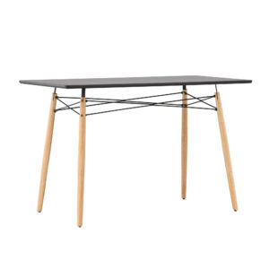 Danburi – Table à manger rectangulaire – Noir, Naturel – 120 x 60 cm