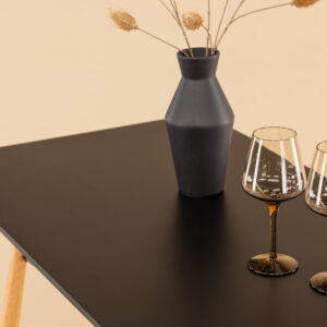Danburi – Table à manger rectangulaire – Noir, Naturel – 120 x 60 cm