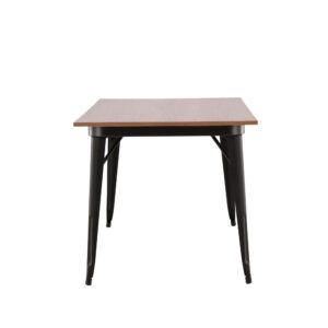 Tempe – Table à manger rectangulaire – Noyer, Noir – 140 x 80 cm