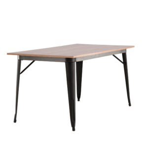 Tempe – Table à manger rectangulaire – Noyer, Noir – 140 x 80 cm