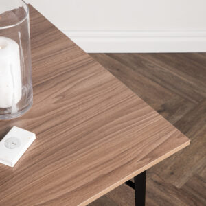 Tempe – Table à manger rectangulaire – Noyer, Noir – 140 x 80 cm