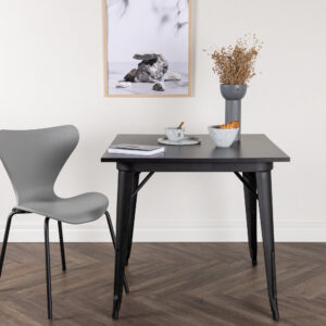 Tempe – Table à manger rectangulaire – Noir – 80 x 80 cm