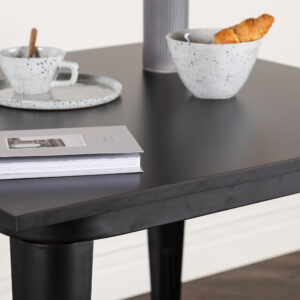 Tempe – Table à manger rectangulaire – Noir – 80 x 80 cm
