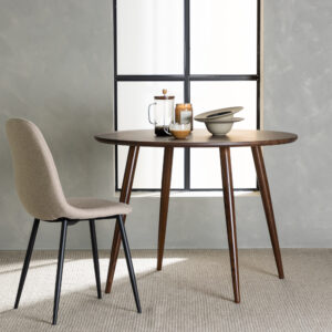 Sanford – Table à manger ronde – Marron foncé – ⌀100 cm