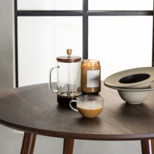 Sanford – Table à manger ronde – Marron foncé – ⌀100 cm