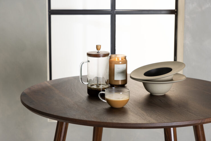Sanford – Table à manger ronde – Marron foncé – ⌀100 cm