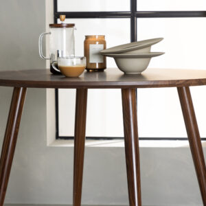 Sanford – Table à manger ronde – Marron foncé – ⌀100 cm