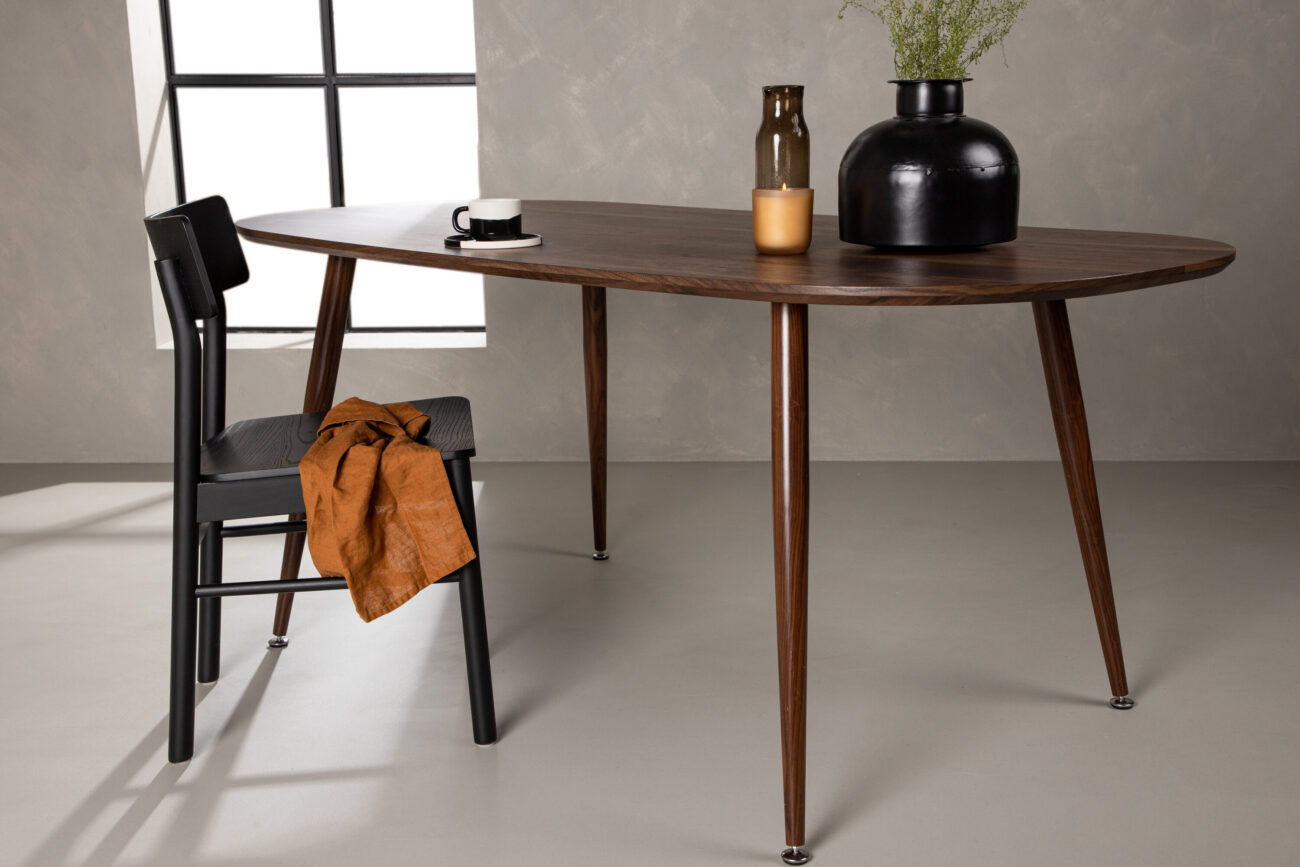 Sanford – Table à manger ovale – Marron foncé – 180 x 90 cm