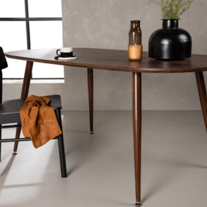 Sanford – Table à manger ovale – Marron foncé – 180 x 90 cm