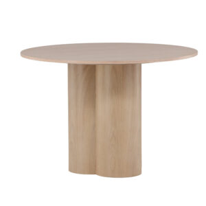 Olivia – Table à manger ronde – Blanchi – ⌀110 cm