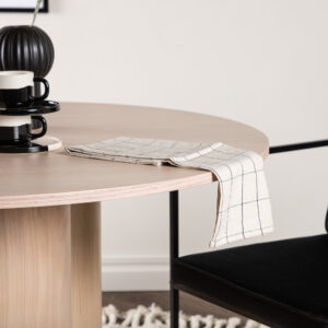 Olivia – Table à manger ronde – Blanchi – ⌀110 cm