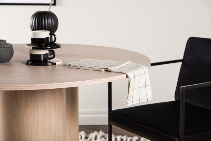 Olivia – Table à manger ronde – Blanchi – ⌀110 cm