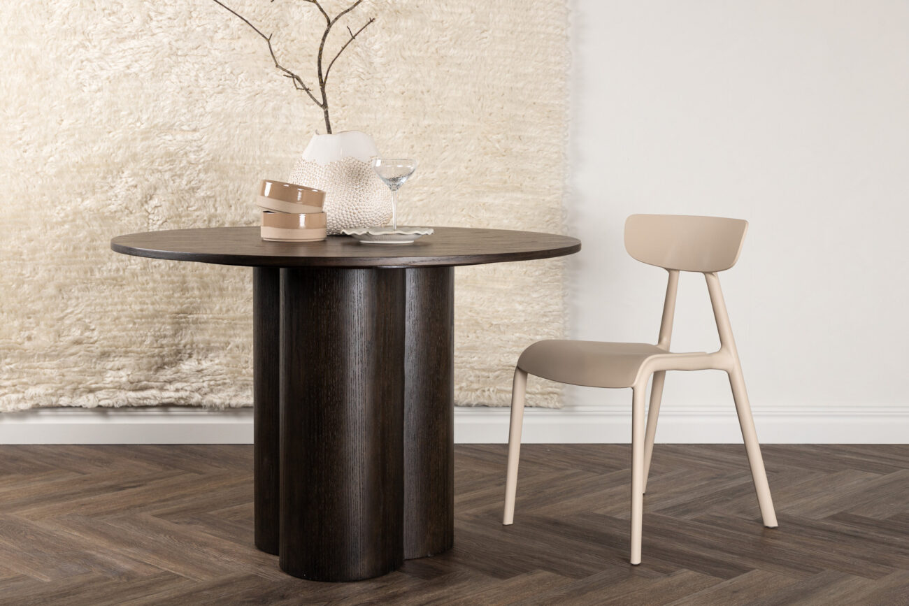 Olivia – Table à manger ronde – Moka – ⌀110 cm