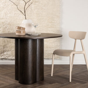 Olivia – Table à manger ronde – Moka – ⌀110 cm