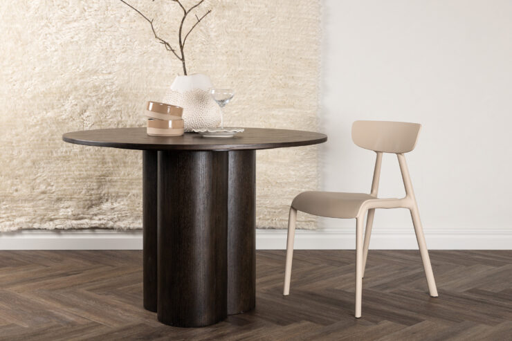 Olivia – Table à manger ronde – Moka – ⌀110 cm