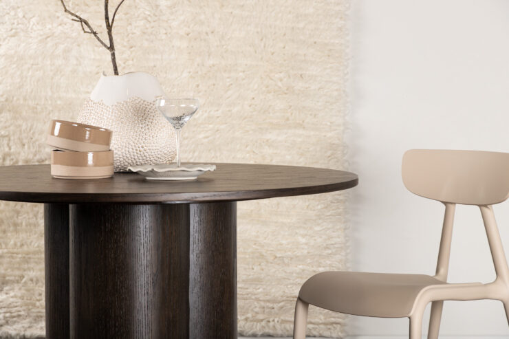 Olivia – Table à manger ronde – Moka – ⌀110 cm