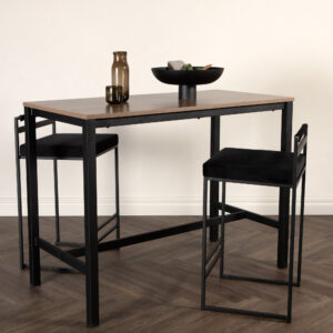 Camden – Table de bar – Noyer, Noir – 120 x 60 cm