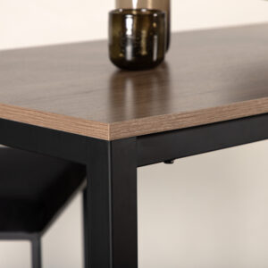Camden – Table de bar – Noyer, Noir – 120 x 60 cm