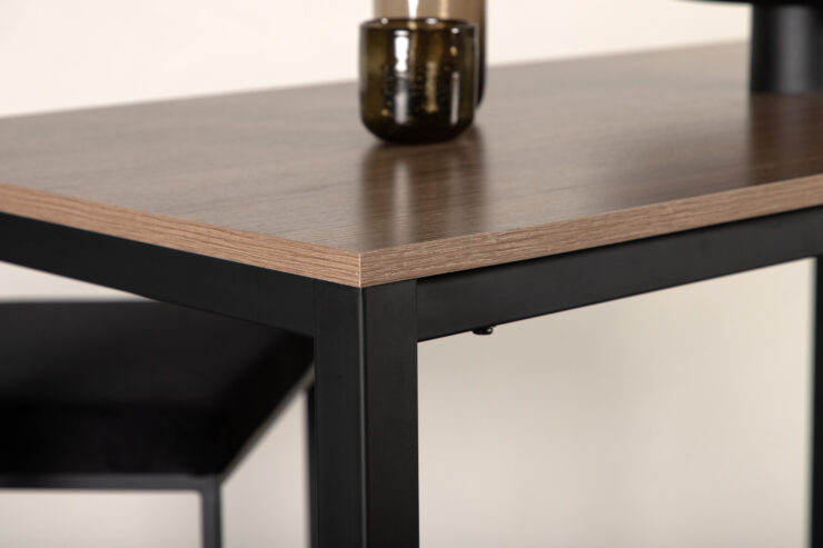 Camden – Table de bar – Noyer, Noir – 120 x 60 cm