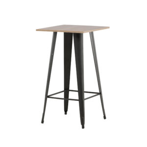 Tempe – Table de bar – Noyer, Noir – 60 x 60 cm