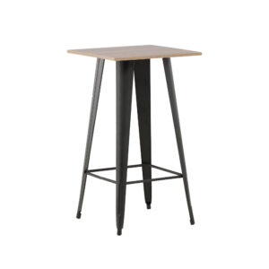 Tempe – Table de bar – Noyer, Noir – 60 x 60 cm
