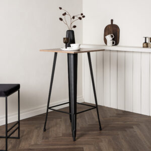 Tempe – Table de bar – Noyer, Noir – 60 x 60 cm