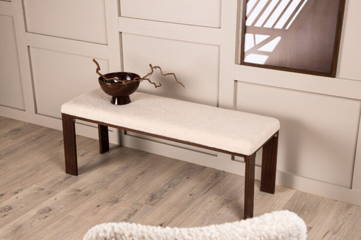 Chester – Banc – Noyer, Blanc – 40 x 45 x 120 cm