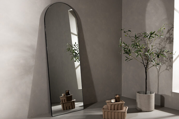 Sarasota – Grand miroir – Noir, Transparent – 3 x 193 x 66 cm