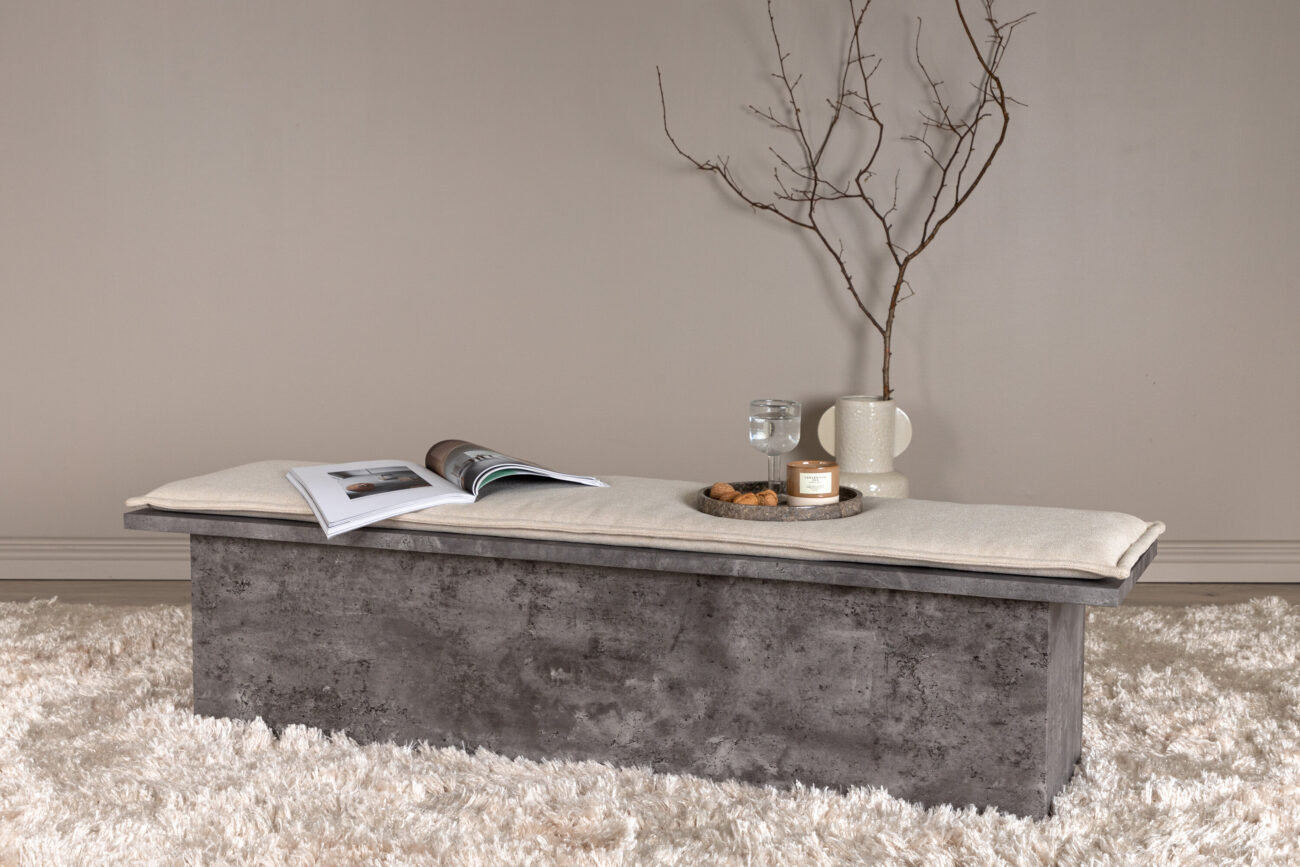 Kellogg – Banc – Gris, Blanc cassé, Blanc – 40 x 45 x 160 cm