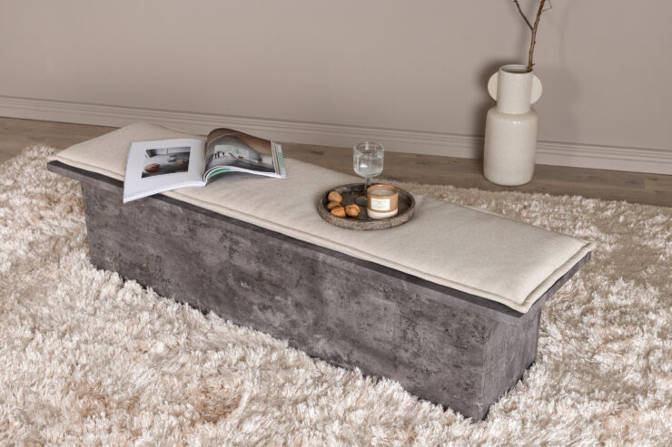 Kellogg – Banc – Gris, Blanc cassé, Blanc – 40 x 45 x 160 cm