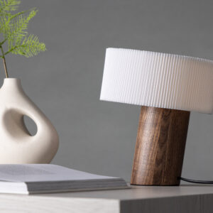 Branäs – Lampe à poser – Noyer, Blanc – ⌀9 cm