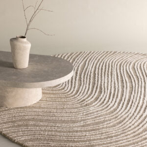 Melle – Tapis de salon – Beige, Ivoire – ⌀200 cm